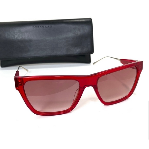 Derek Lam Natalie Red Sunglasses Rectangular Shape - Picture 6 of 10